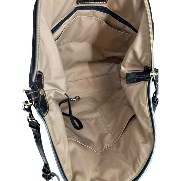 Dooney & Bourke Large Two Pocket Satchel Crossbody Nylon Bag Black Old Money - Picture 7 of 16